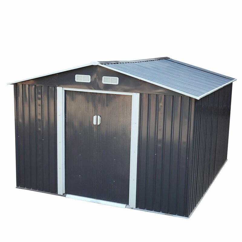 jaxpety 6.3 x 9.1 ft large garden storage shed galvanized